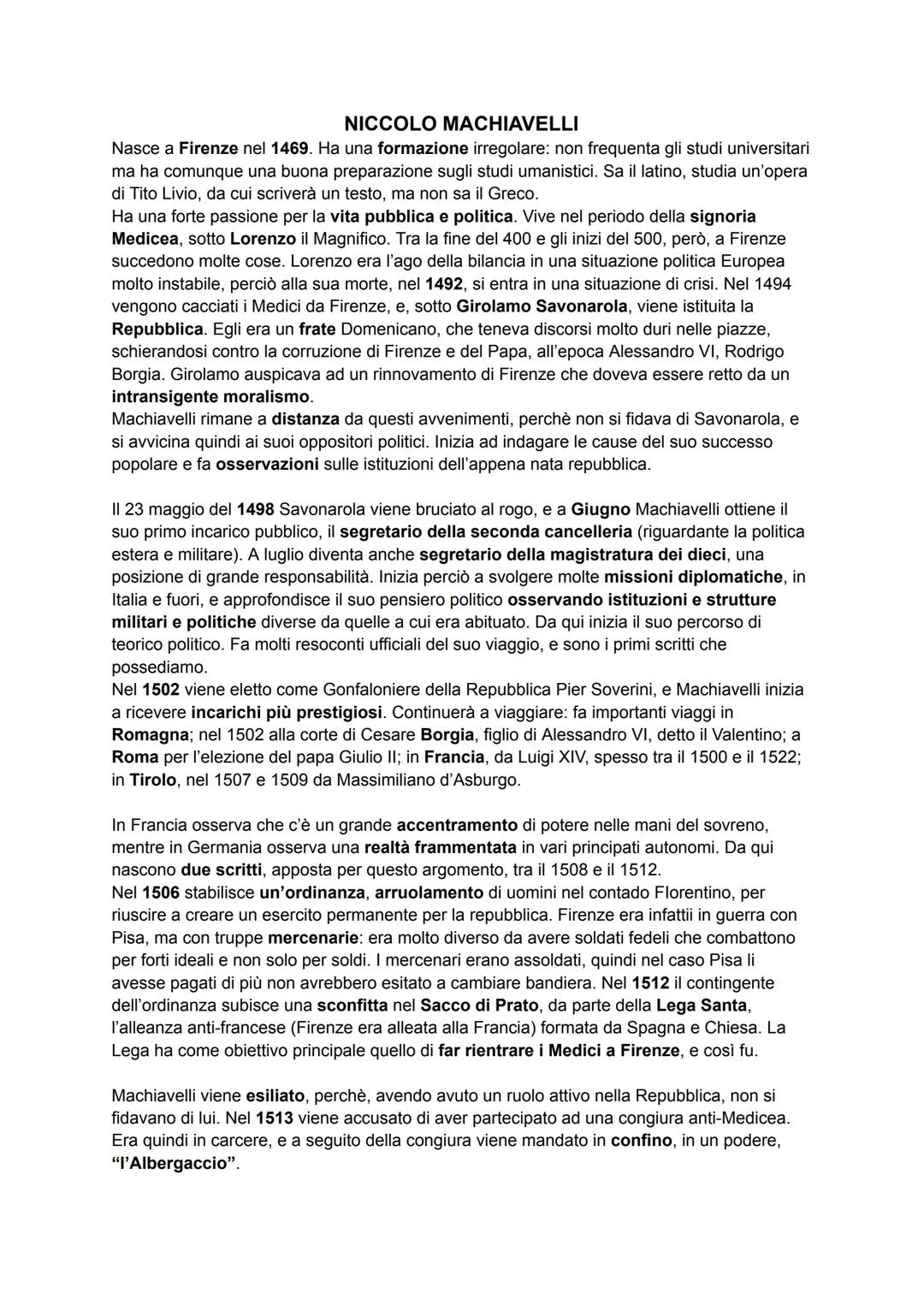 Niccolò Machiavelli, Le lettere e “Il Principe”