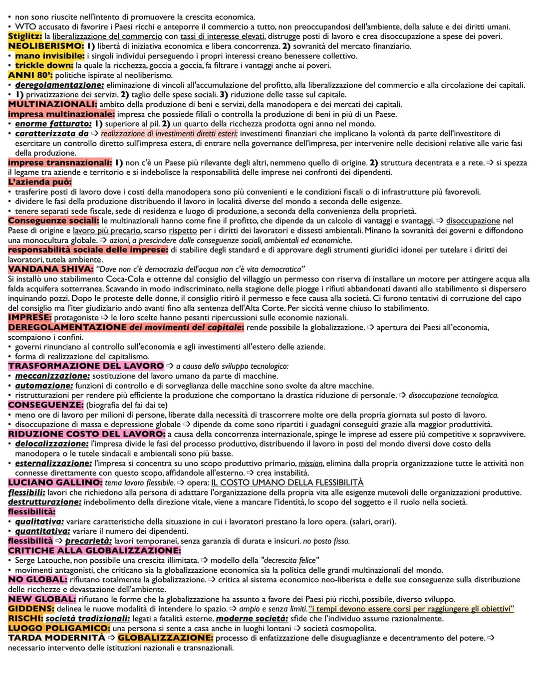 GLOBALIZZAZIONE:
• I piccoli centri: processo di industrializzazione > riduzione d'importanza delle comunità locali. Nel villaggio rurale: 1