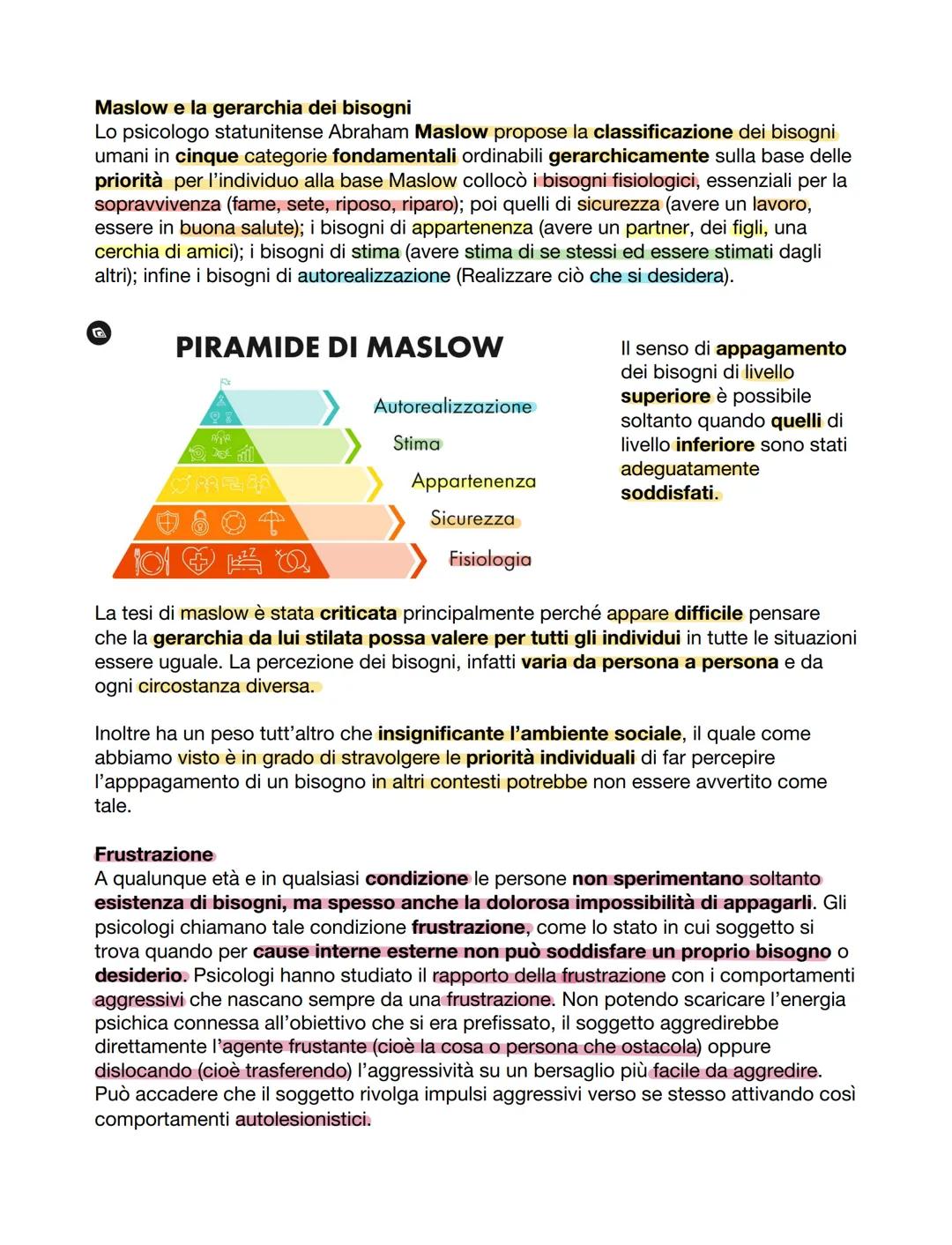 Bisogni
Il concetto di bisogno non è di competenza esclusiva della psicologia ma anche
di chi studia l'uomo. In generale il bisogno può esse
