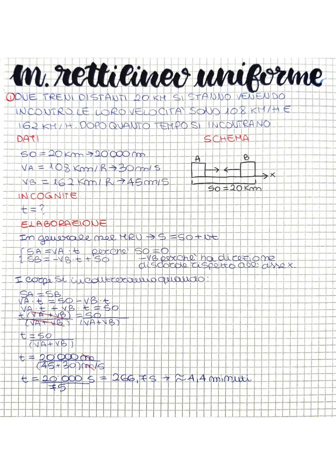 Esercizi tipici di cinematica: MRU e MRUA