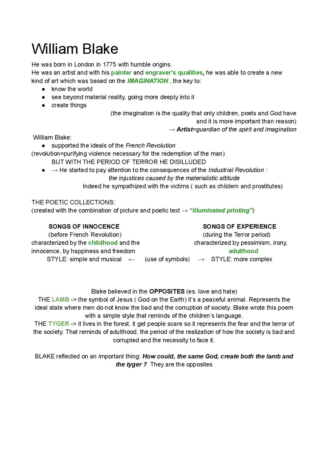 William Blake: Vita e Opere