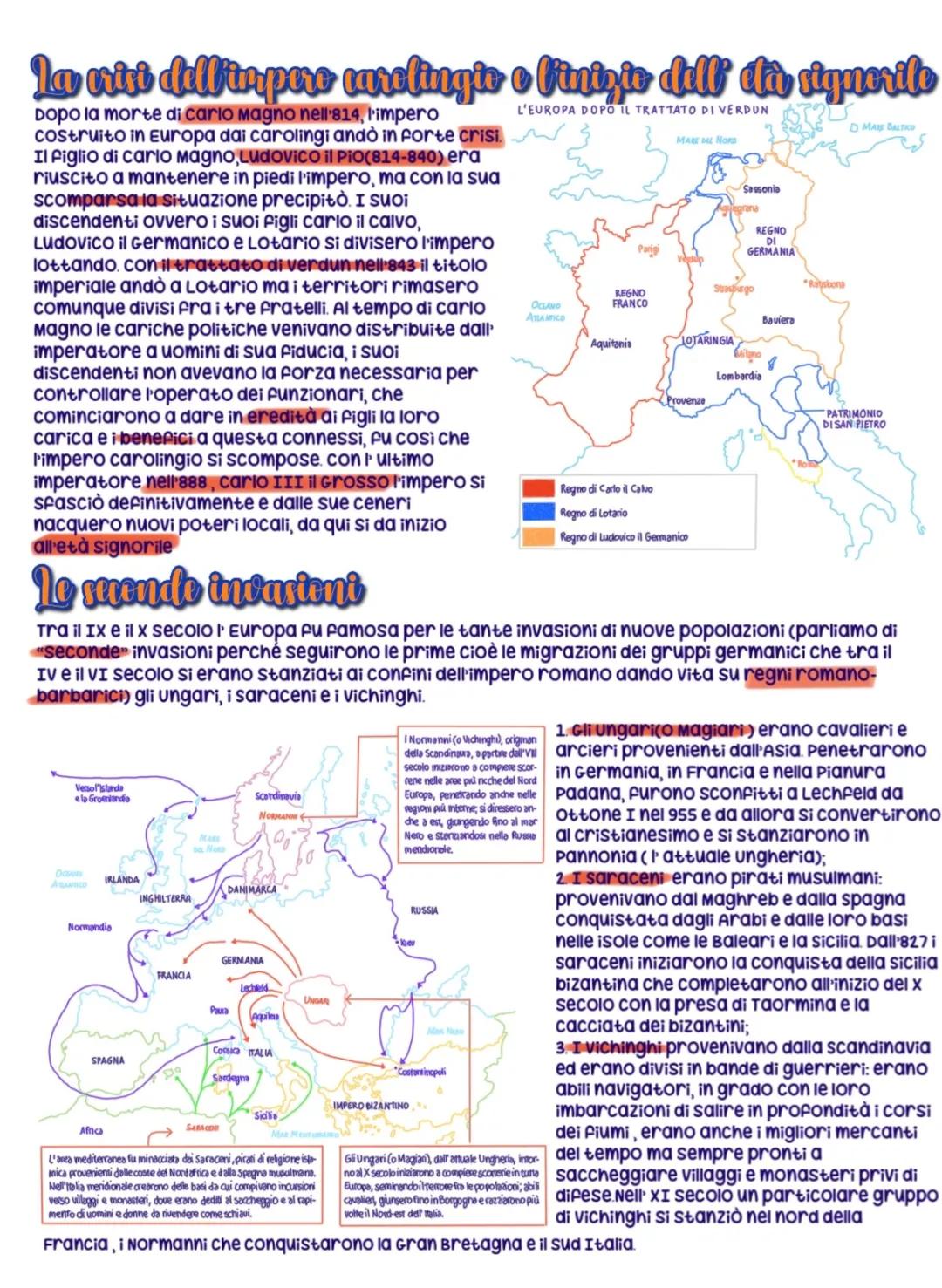 La crisi dell'Impero Carolingio: Mappa Concettuale e Riassunto