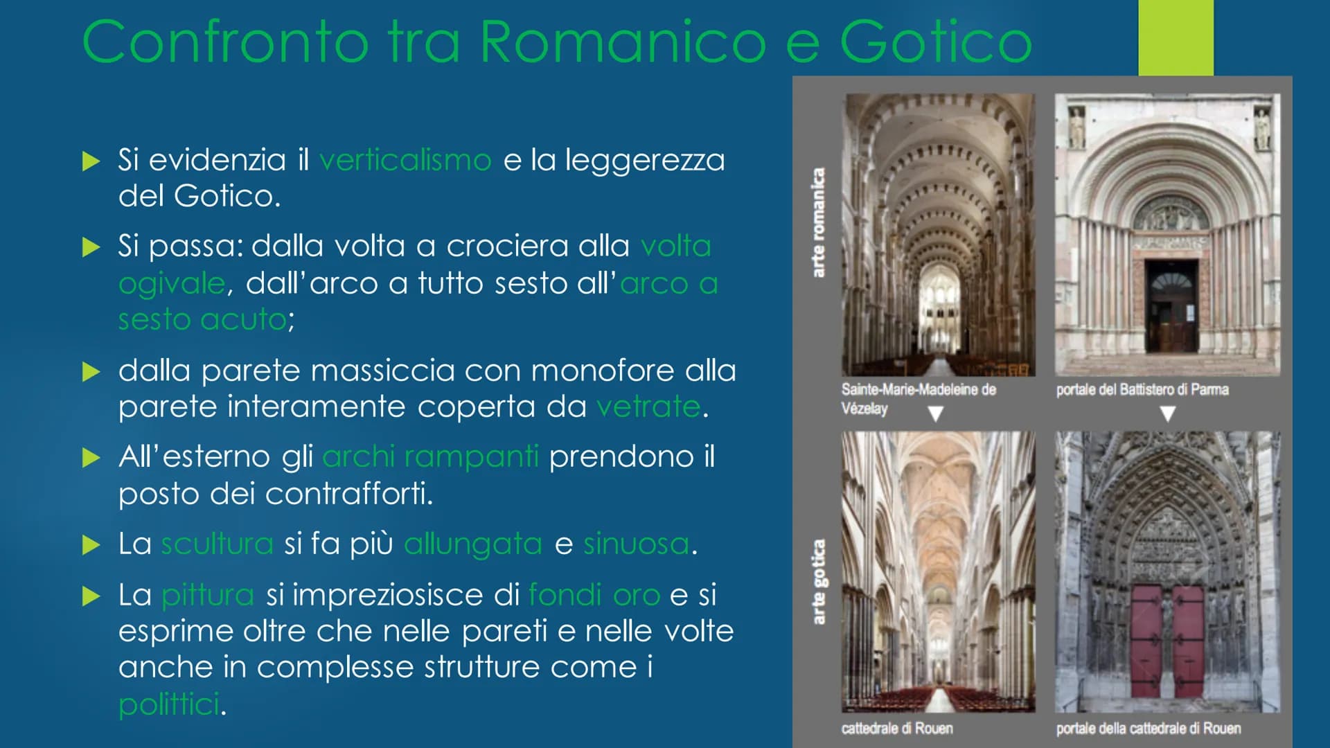 Il Gotico ▶ Il suo nome nasce con accezione dispregiativa
durante il Rinascimento, che vede in quest'arte
qualcosa di "barbarico" (da qui l'