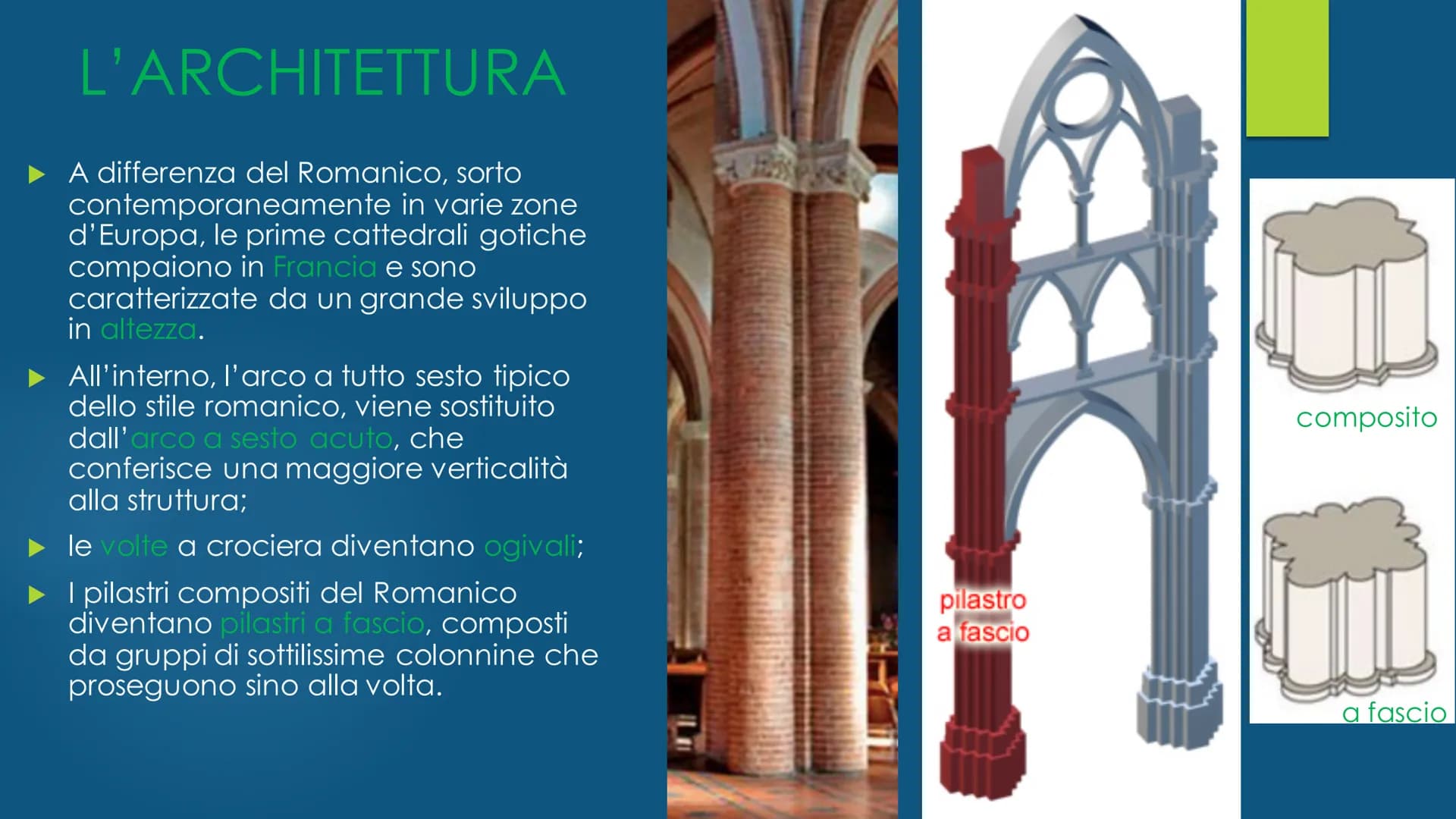 Il Gotico ▶ Il suo nome nasce con accezione dispregiativa
durante il Rinascimento, che vede in quest'arte
qualcosa di "barbarico" (da qui l'