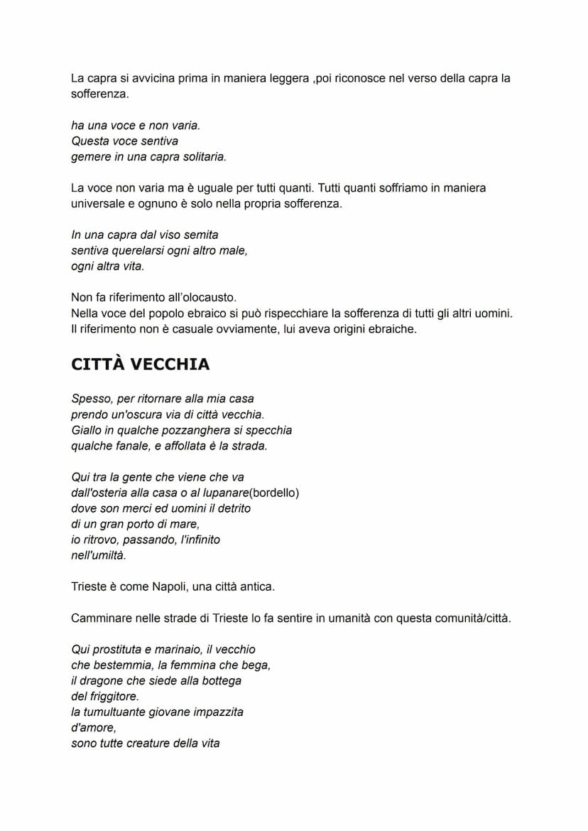 UMBERTO SABA
Il suo nome vero era Umberto Poli.
È stato detto il poeta più chiaro del mondo, chiarezza della poesia e in senso
comunicativo.