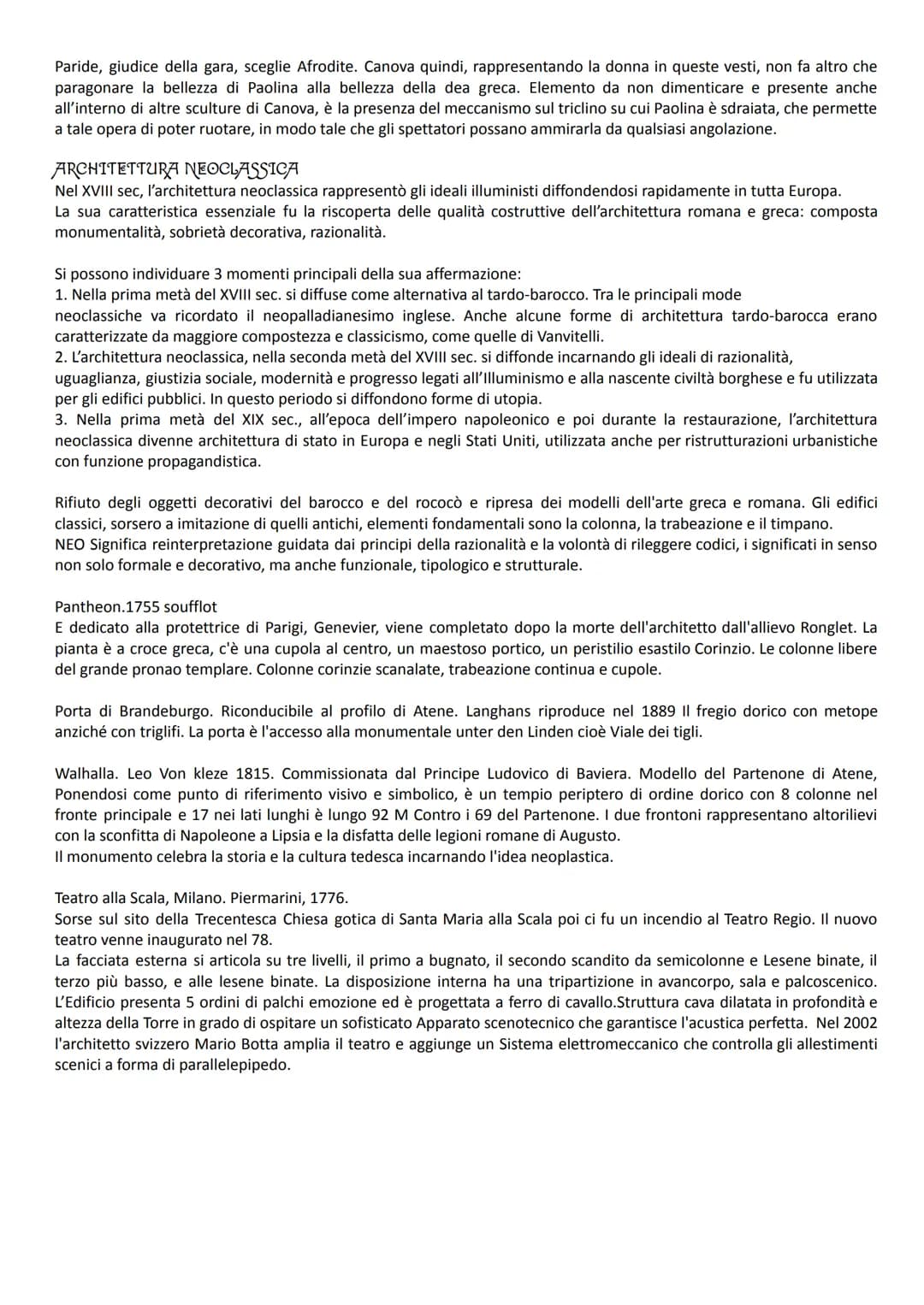 
<p>Il Neoclassicismo è un movimento culturale che si sviluppa in Europa tra la seconda metà del '700 e i primi dell'800. Si manifesta sopra