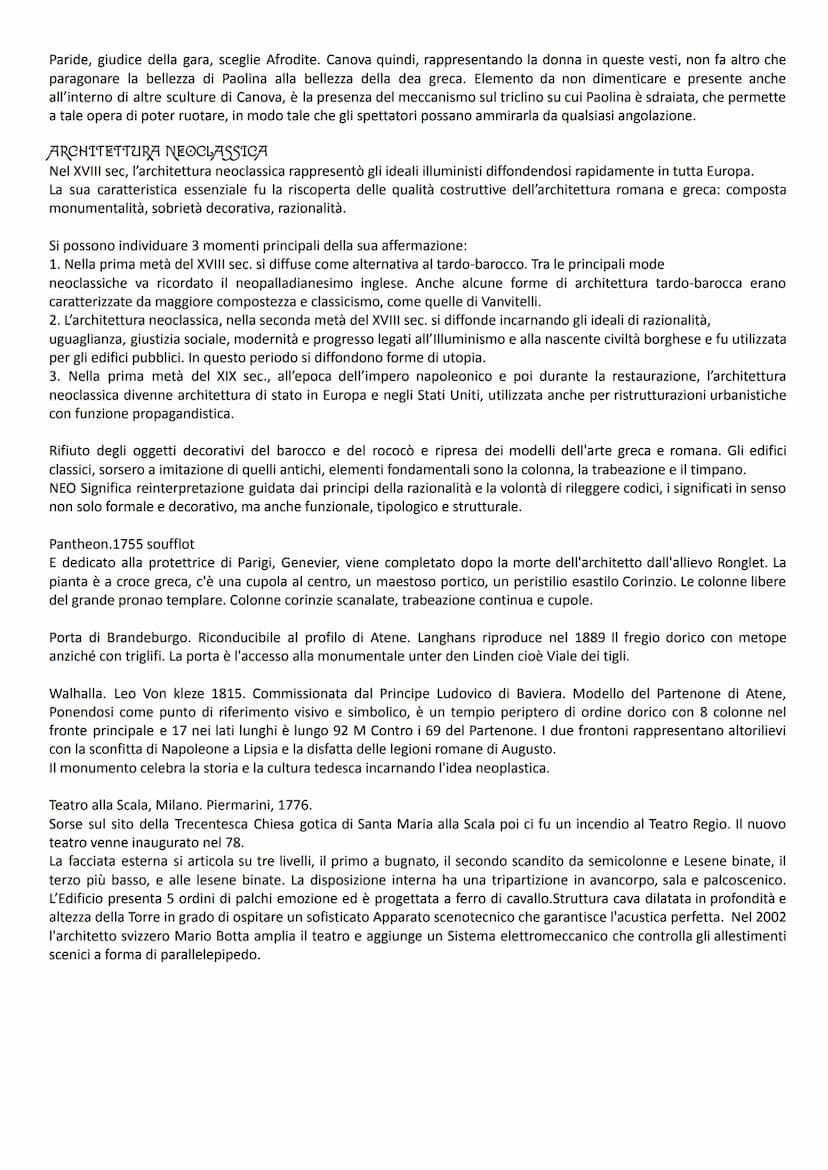 
<p>Il Neoclassicismo è un movimento culturale che si sviluppa in Europa tra la seconda metà del '700 e i primi dell'800. Si manifesta sopra