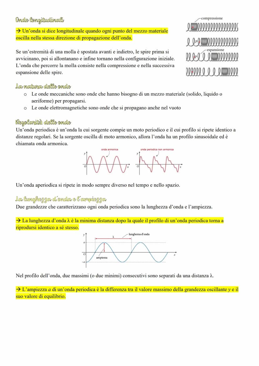 Le onde meccaniche e il suono
I moti ondulatori
Una goccia di pioggia che cade in una pozzanghera genera un'onda.
O La perturbazione si muov