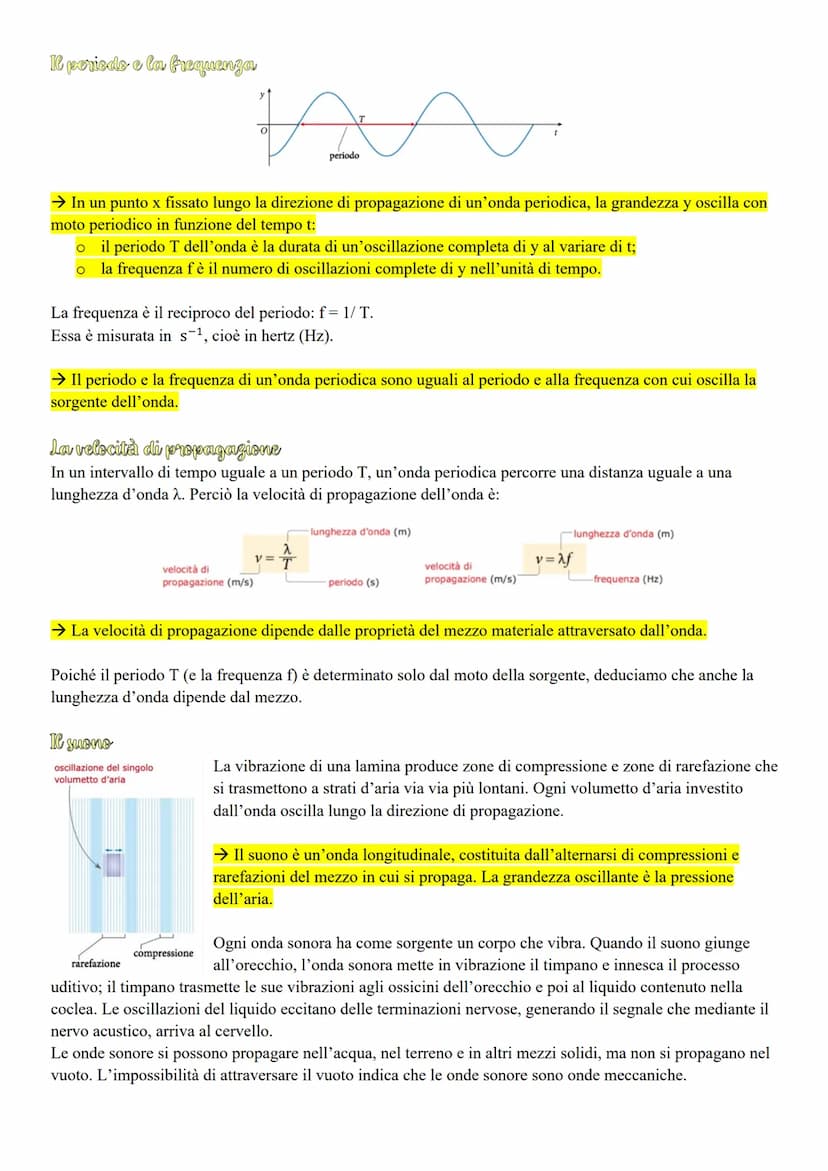 Le onde meccaniche e il suono
I moti ondulatori
Una goccia di pioggia che cade in una pozzanghera genera un'onda.
O La perturbazione si muov