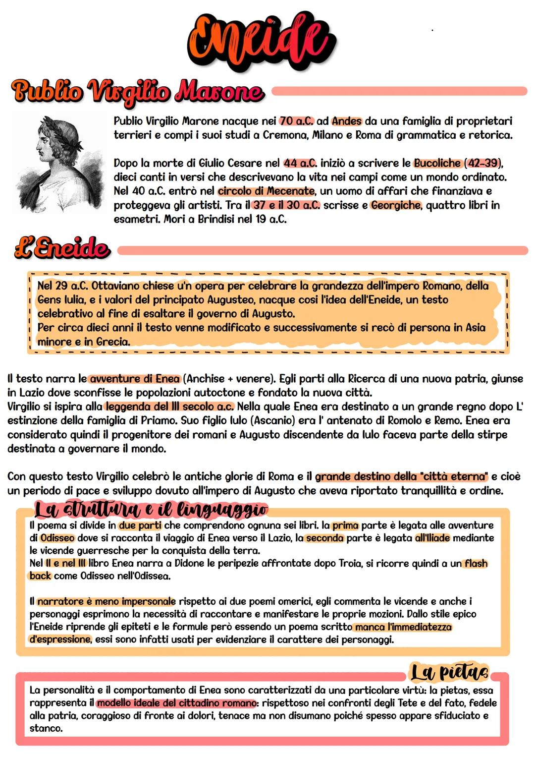 Encide
Publio Visgilio Masone
Publio Virgilio Marone nacque nei 70 a.C. ad Andes da una famiglia di proprietari
terrieri e compi i suoi stud