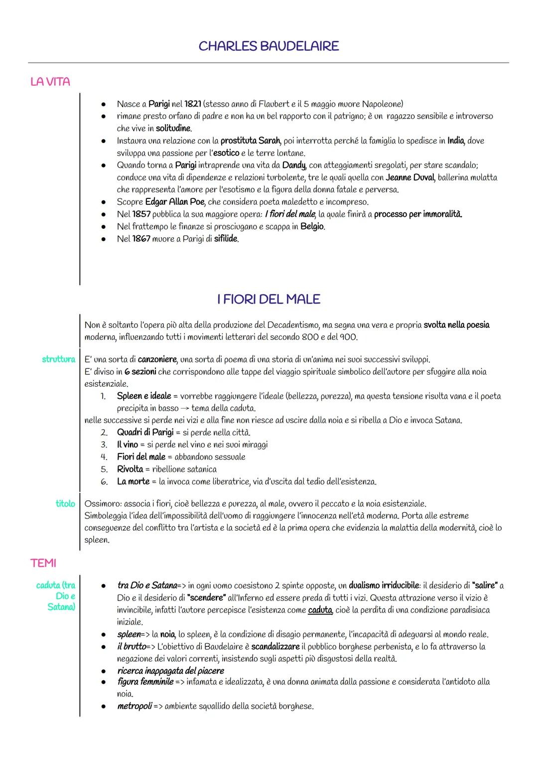 LA VITA
●
TEMI
caduta (tra
Dio e
Satana)
struttura E' una sorta di canzoniere, una sorta di poema di una storia di un'anima nei suoi success