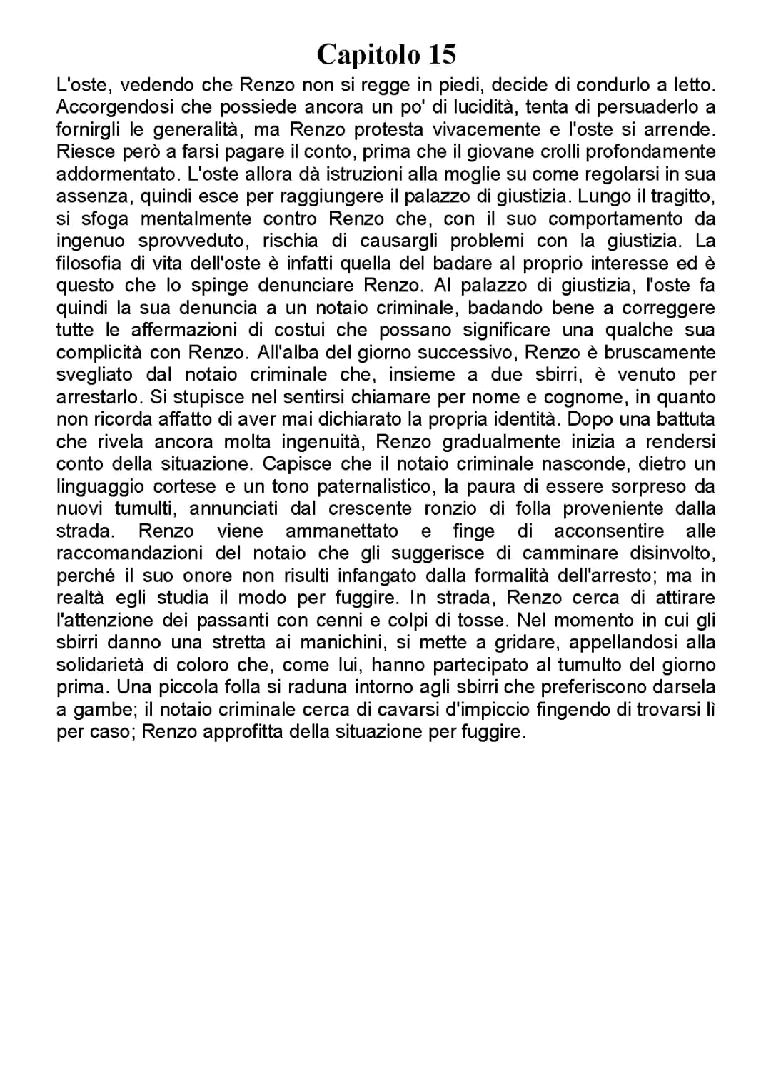 capitolo 15 dei promessi sposi