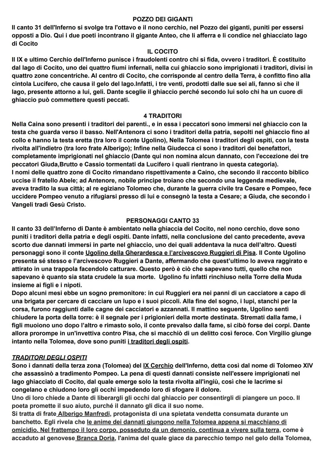 POZZO DEI GIGANTI
Il canto 31 dell'Inferno si svolge tra l'ottavo e il nono cerchio, nel Pozzo dei giganti, puniti per essersi
opposti a Dio