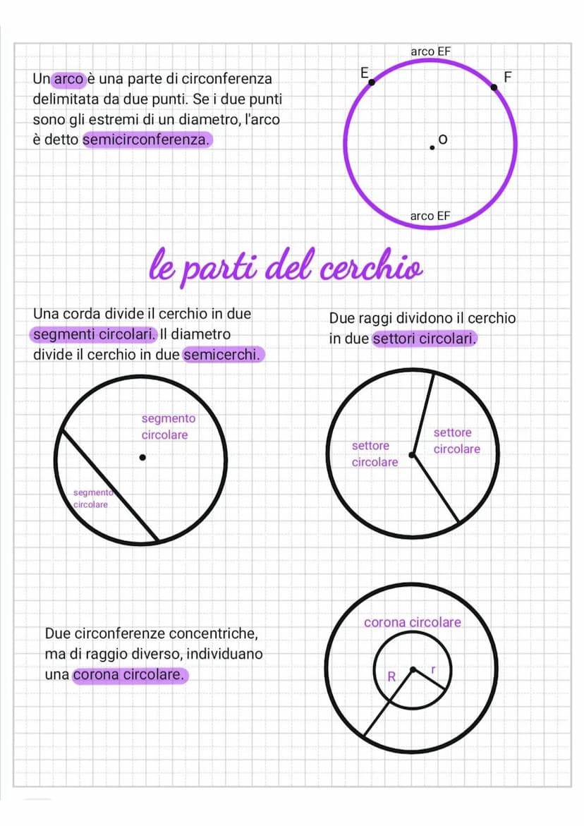 la circonferenza e il cerchio
La circonferenza è la figura piana formata da tutti i punti del piano che si trovano
alla stessa distanza da u
