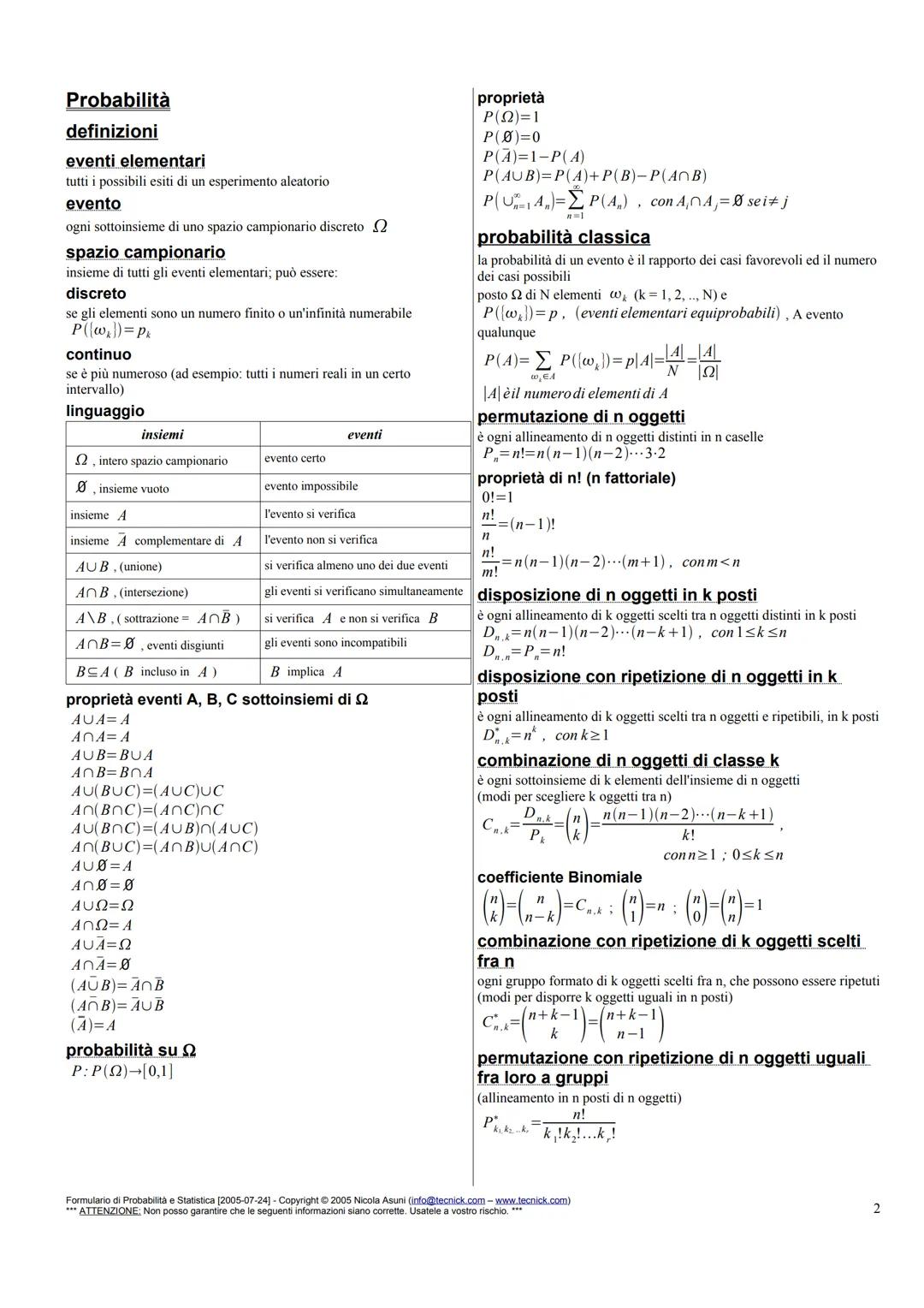 Statistica descrittiva
indici
indici (o misure) di posizione
media campionaria di n osservazioni X1, X2, ..., Xn
x=12x₁
i=1
per k campioni x