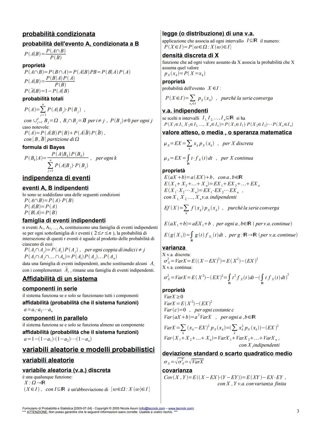 Statistica descrittiva
indici
indici (o misure) di posizione
media campionaria di n osservazioni X1, X2, ..., Xn
x=12x₁
i=1
per k campioni x