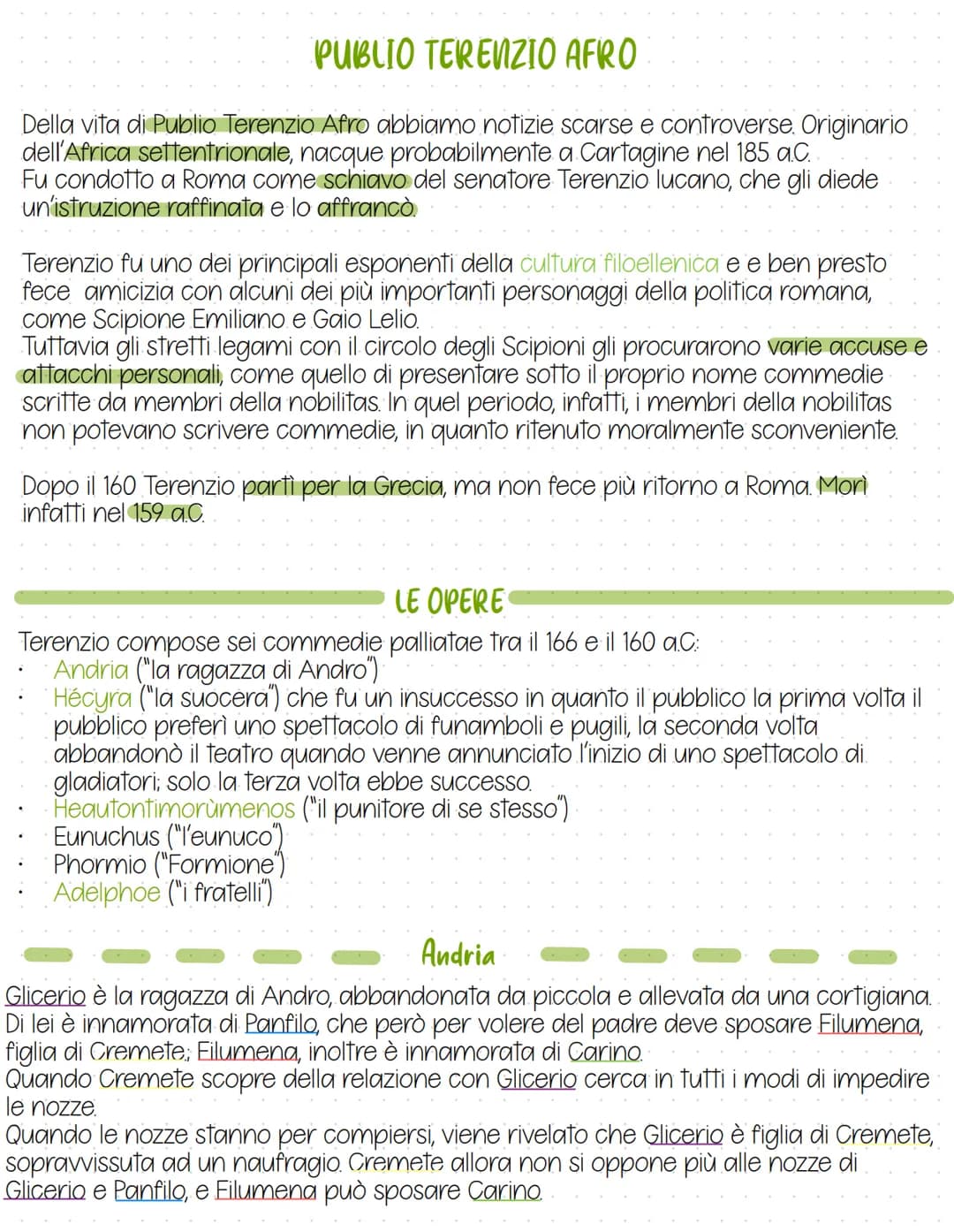 PUBLIO TERENZIO AFRO
Della vita di Publio Terenzio Afro abbiamo notizie scarse e controverse. Originario.
dell'Africa settentrionale, nacque