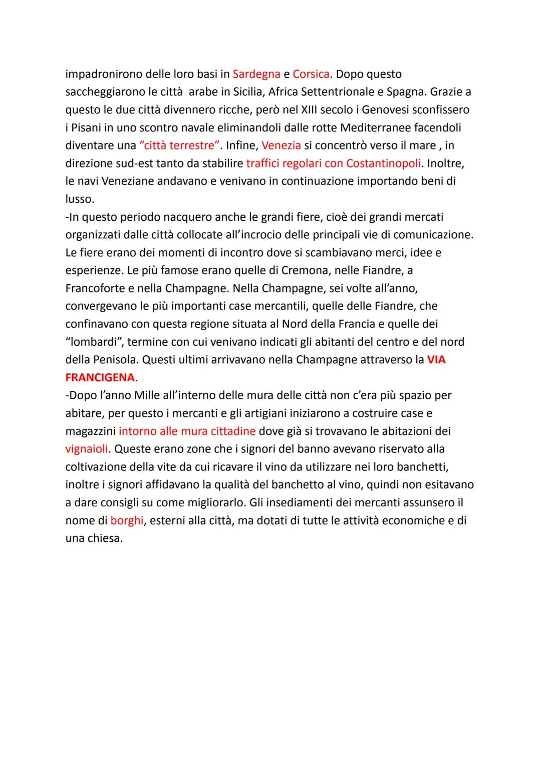 -Nell'alto medioevo l'Europa aveva attraversato un lungo periodo di ristagno
economico, infatti gli scambi avvenivano tra i villaggi dei sin