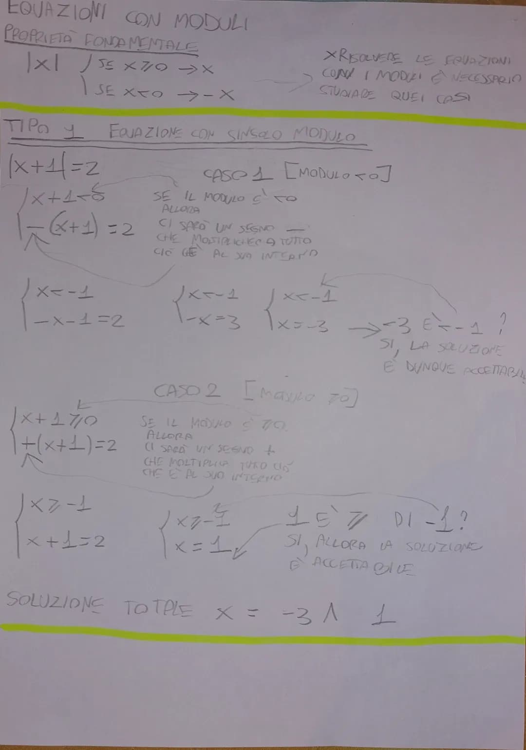 EQUAZIONI CON MODULI
PROPRIETÀ FONDAMENTALE
1x1 √55 ×7/10 ➜X
| SEXTO →-X
про у
(x+1=2
√x+1=8
1 =
(x+1)=2
x=-1
-x-1=2
√x + 17/0
EQUAZIONE CON