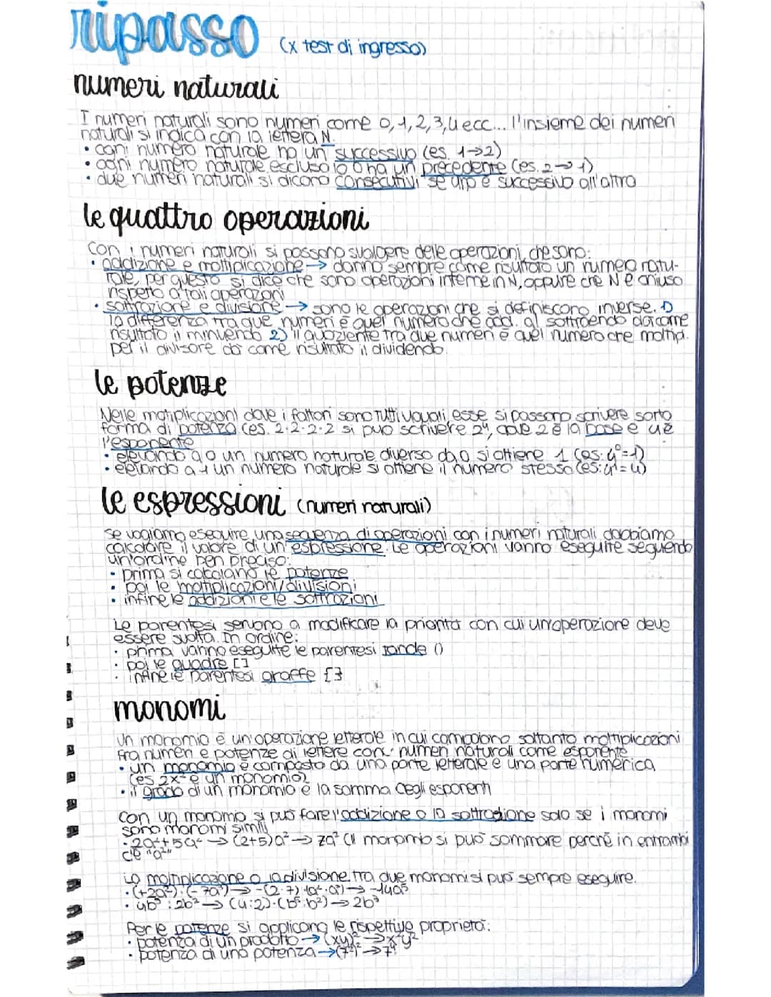 ripasso matematica 