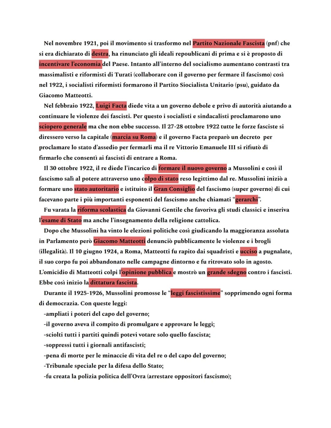 Fascismo in Italia
Grave crisi economica e sociale a causa della 1° guerra mondiale quindi c'è tanta
inflazione, dopo la fine della guerra l