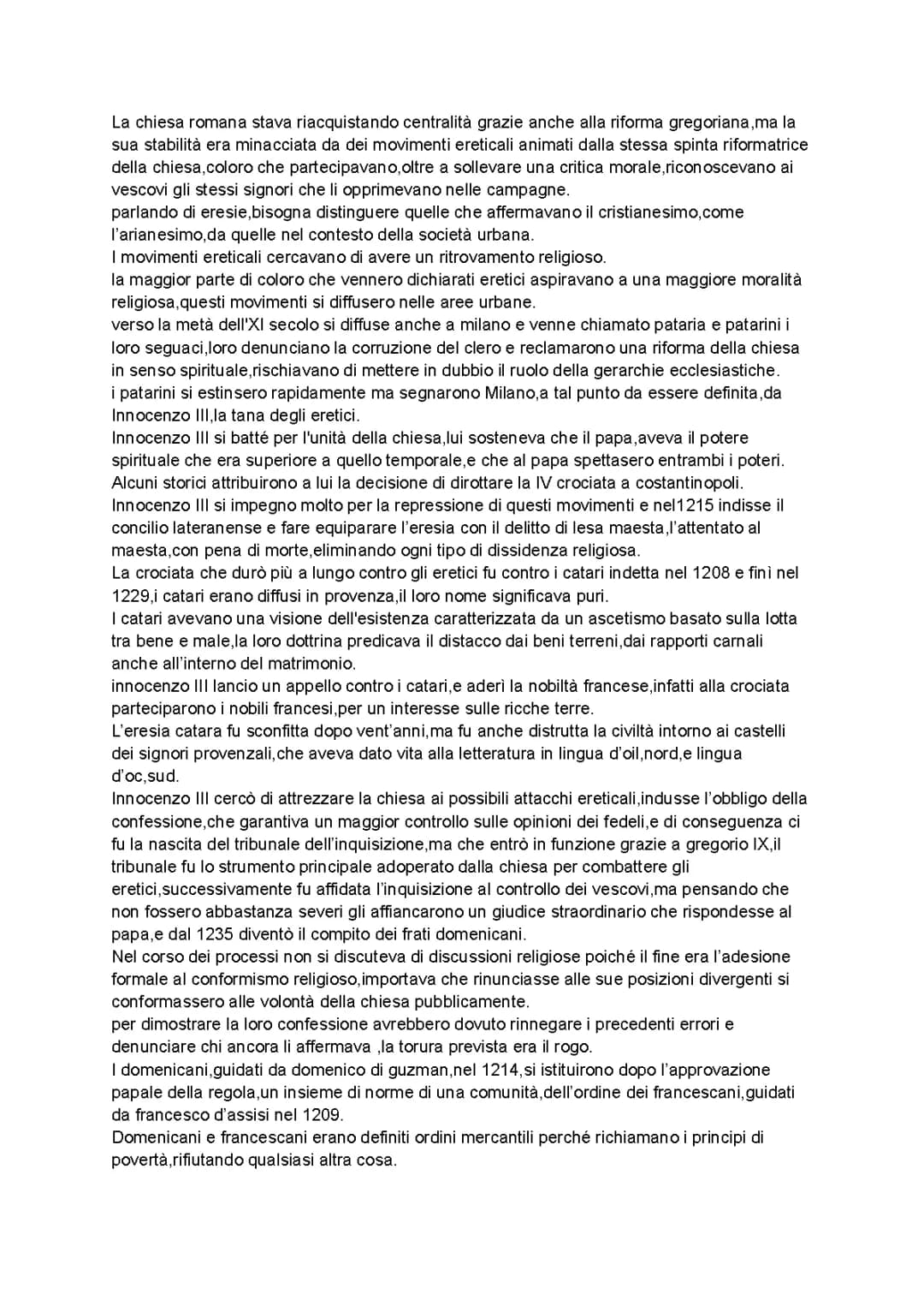 I movimenti ereticali nel Medioevo: Riassunto e Significato