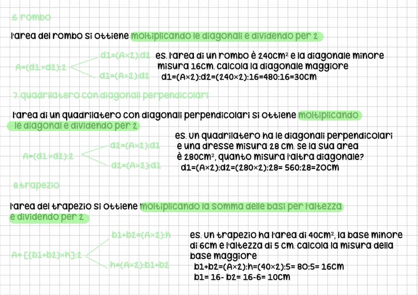 Figure congruenti ed equivalenti
✓
✓
Il calcolo delle aree
se 2 figure
vengono sovrapposte
e ogni punto coincide
Abh
+h=A:b
se 2 figure
hann