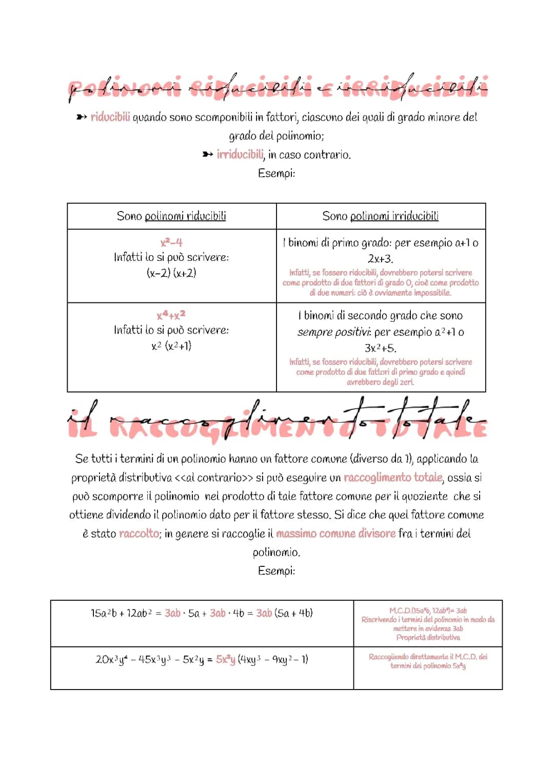 Le scomposizioni 
