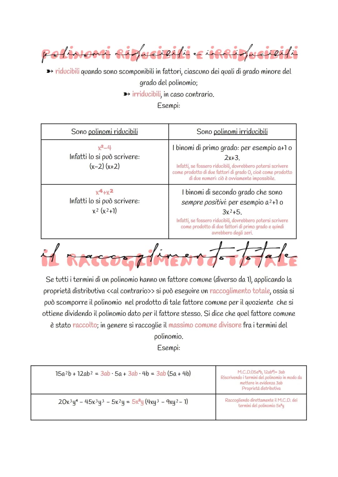 polinoon sifacheiti sigridualeiti
Reifacheiti
» riducibili quando sono scomponibili in fattori, ciascuno dei quali di grado minore del
grado
