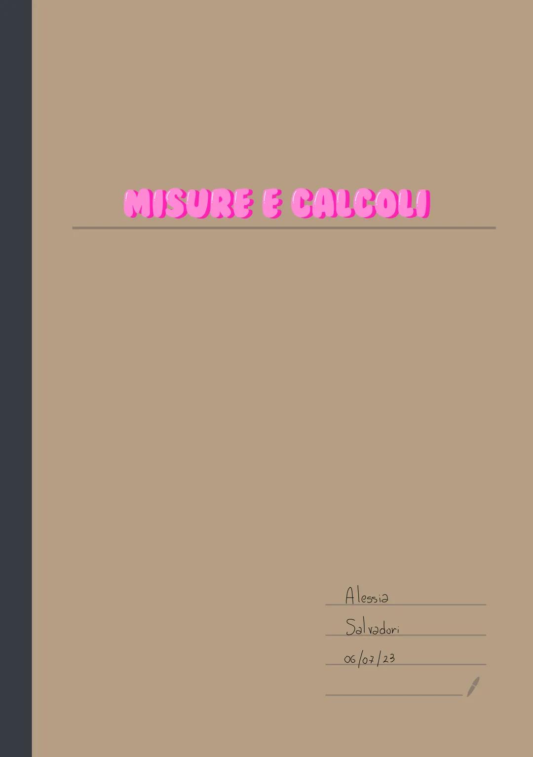 misure e calcoli