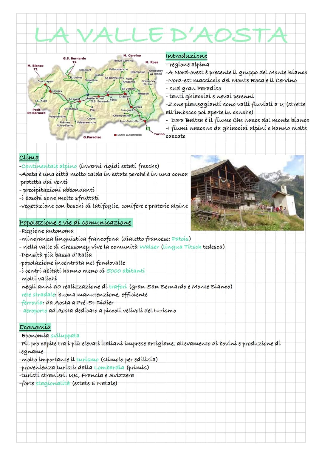 LA VALLE D'AOSTA
M. Bianco
T1
Courmayeur
La Thuile
Petit
St-Bernard
Morgex
G.S. Bernardo
1
Valgrisénche
Ollomont
Etroubles
Villeneuve
Ao ove