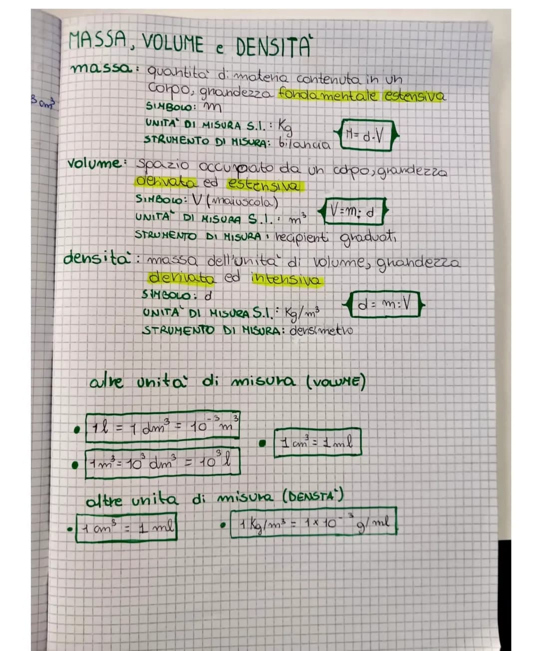 massa, volume e densità 