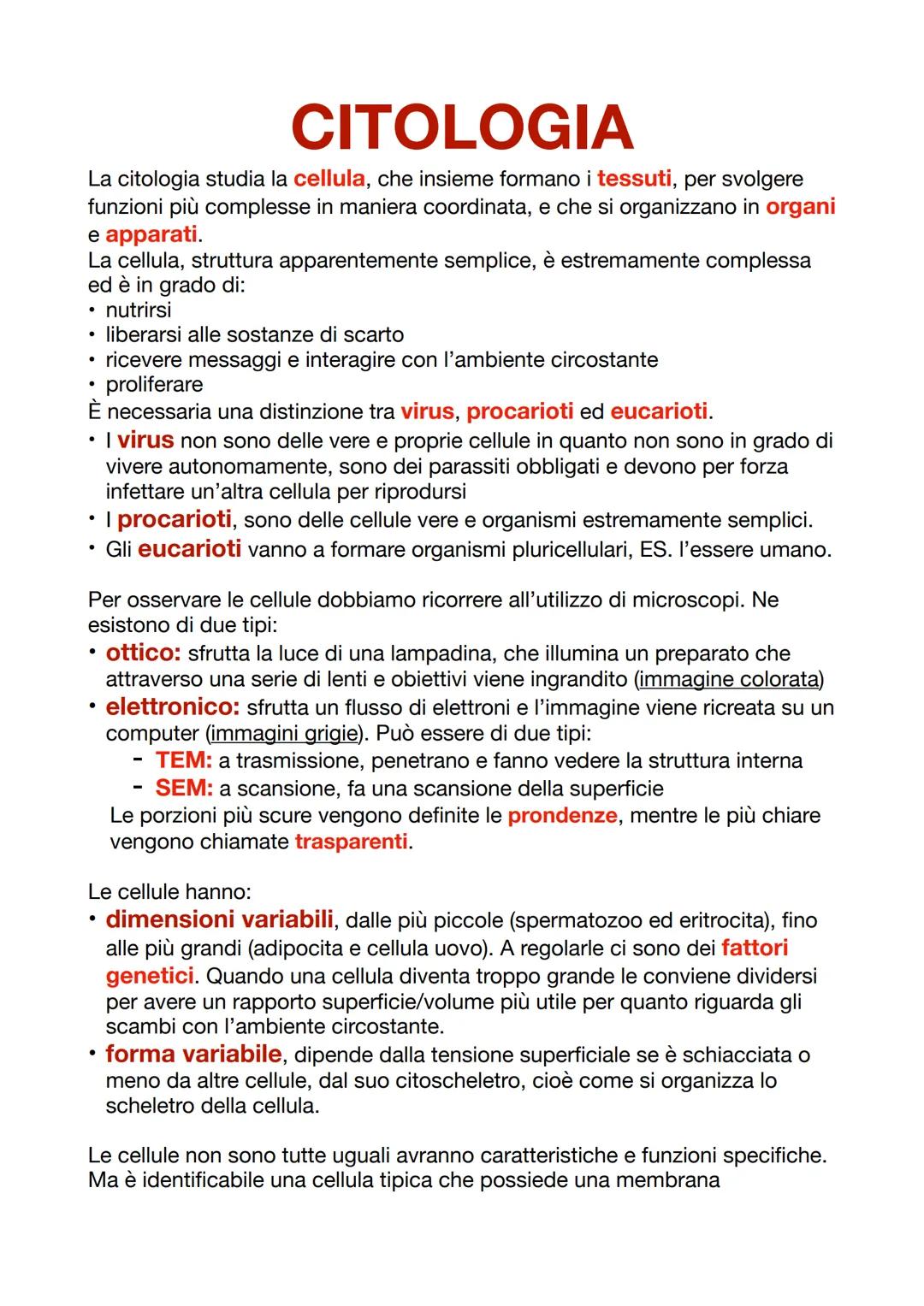 --- OCR Start ---
CITOLOGIA
La citologia studia la cellula, che insieme formano i tessuti, per svolgere
funzioni più complesse in maniera co