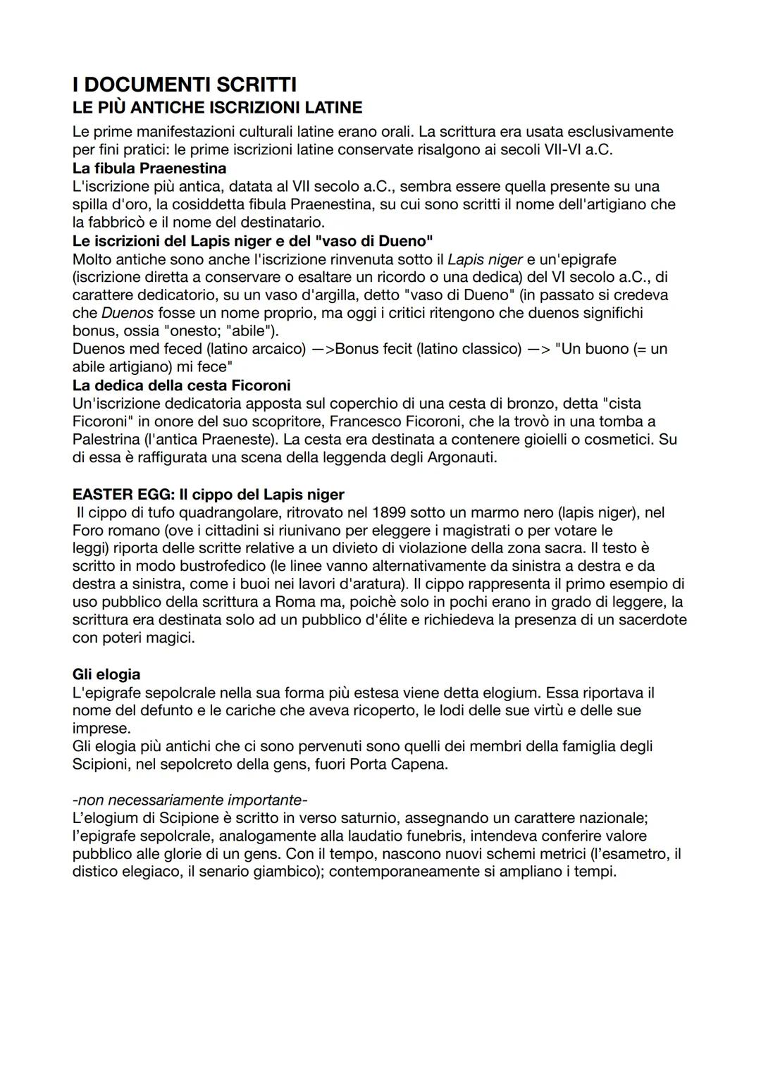 I Documenti Scritti e Le Loro Origini Romane