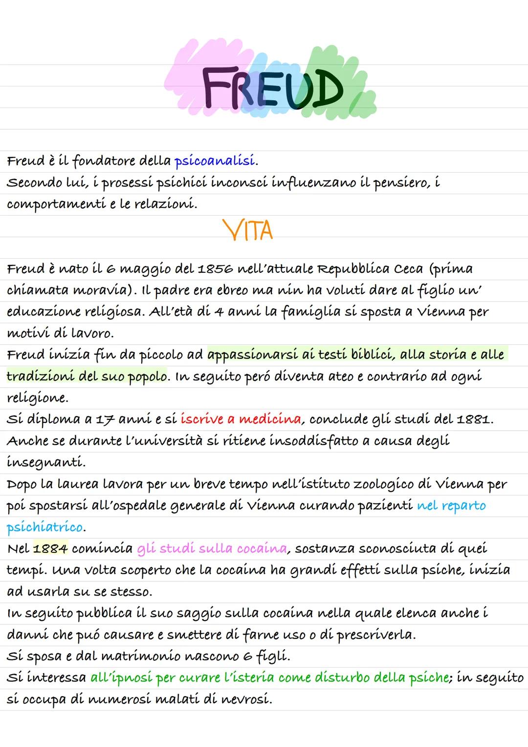 # FREUD

Freud è il fondatore della psicoanalisi.
Secondo lui, i prosessi psichici inconsci influenzano il pensiero, i
comportamenti e le re