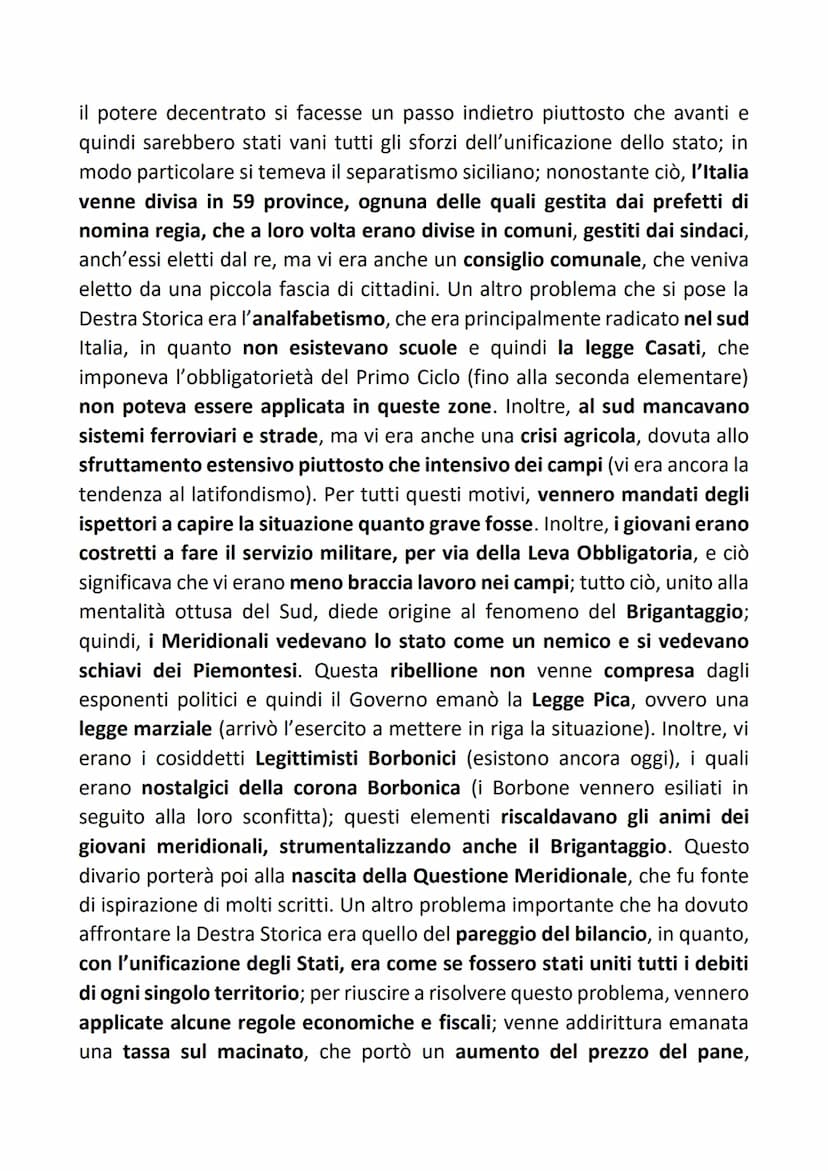 DESTRA E SINISTRA STORICA
Nel momento in cui nacque il Regno di Italia (1861), si costituì un nuovo
parlamento, regolato dalle leggi dello S