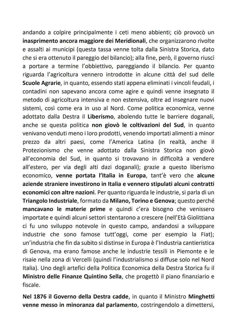 DESTRA E SINISTRA STORICA
Nel momento in cui nacque il Regno di Italia (1861), si costituì un nuovo
parlamento, regolato dalle leggi dello S