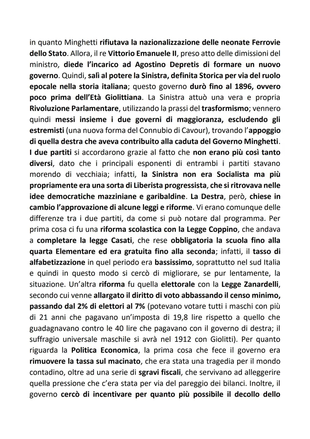 DESTRA E SINISTRA STORICA
Nel momento in cui nacque il Regno di Italia (1861), si costituì un nuovo
parlamento, regolato dalle leggi dello S