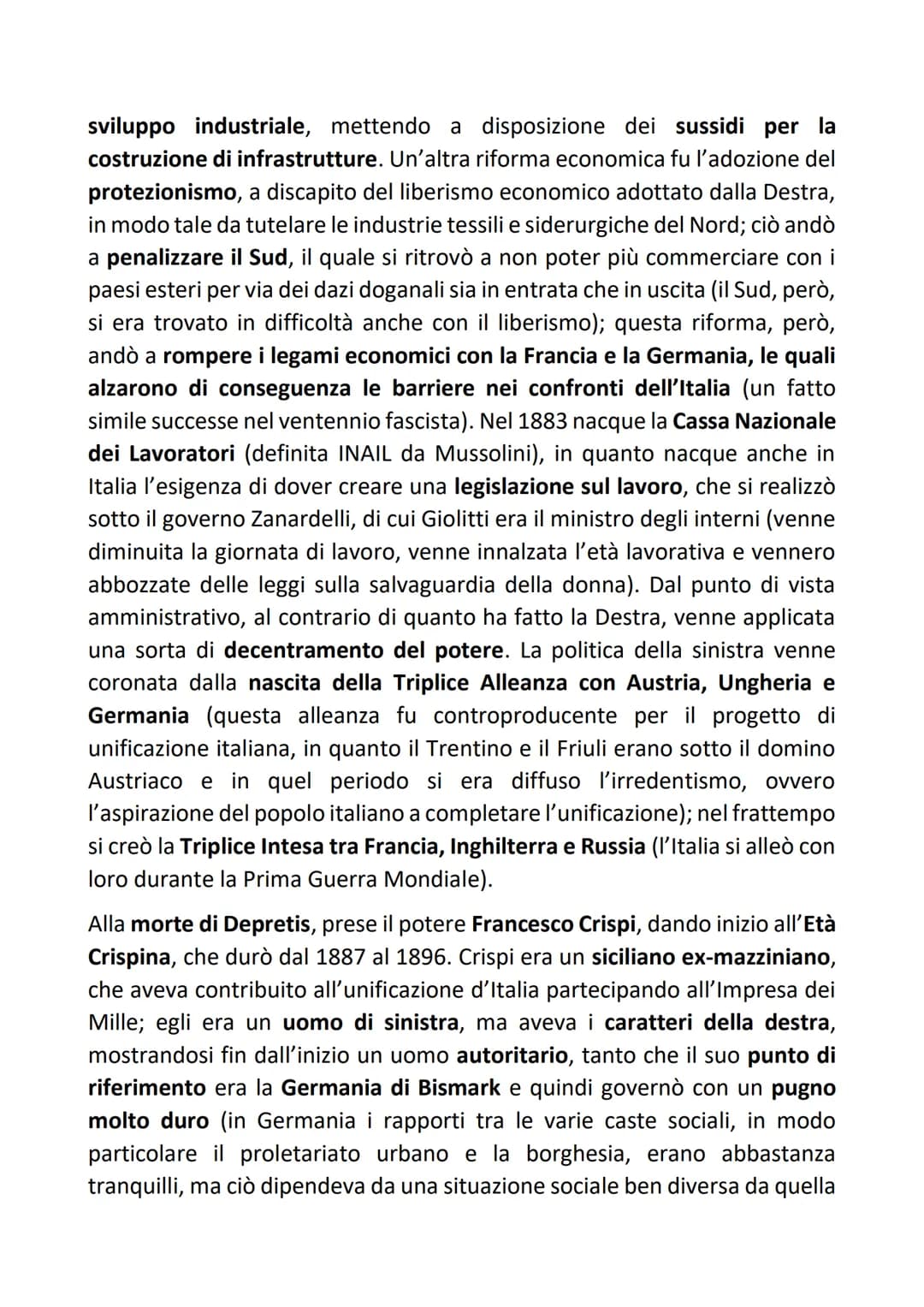 DESTRA E SINISTRA STORICA
Nel momento in cui nacque il Regno di Italia (1861), si costituì un nuovo
parlamento, regolato dalle leggi dello S