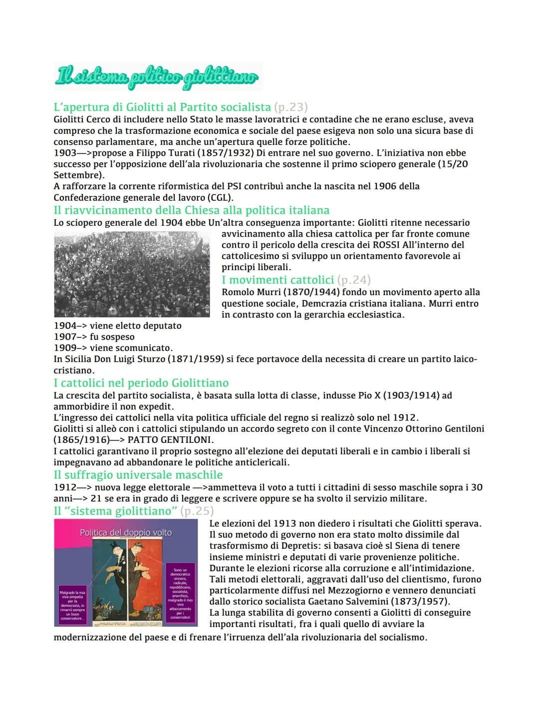 L'Italia di Giolitti
Le riforme sociali e lo sviluppo economico
La crisi di fine secolo (p.16)
Il risentimento popolare trovò espressione ne