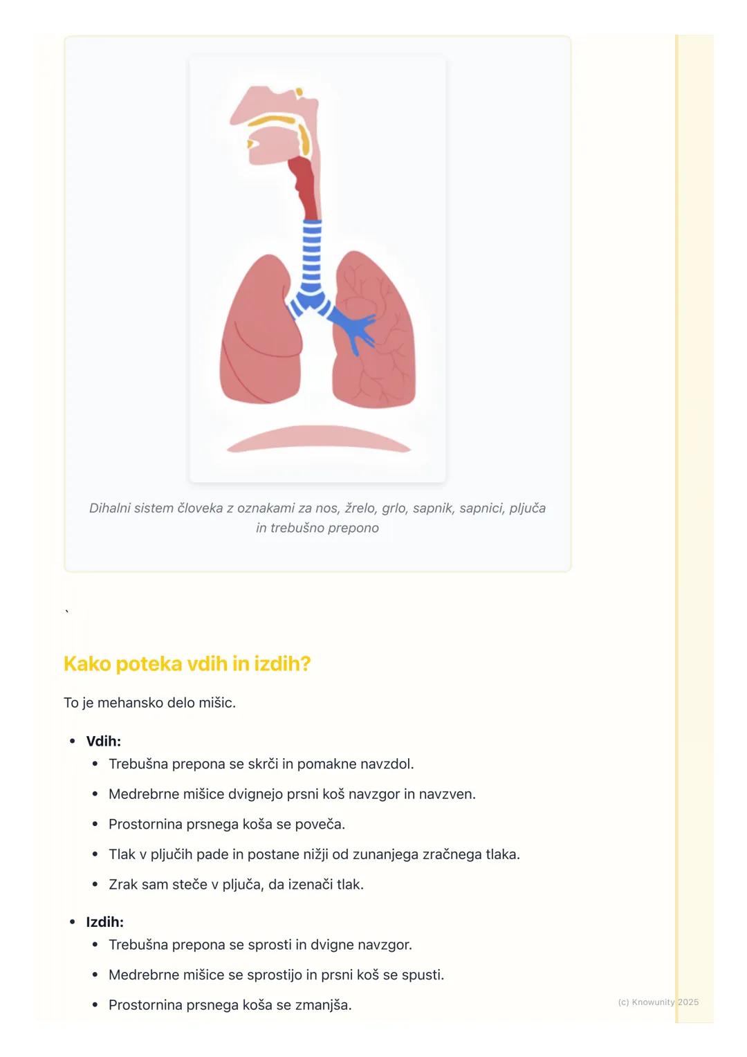 # Dihala

## Uvod v dihala

Dihanje je nujno za življenje. Brez hrane lahko zdržimo nekaj tednov, brez vode
nekaj dni, ampak brez zraka samo