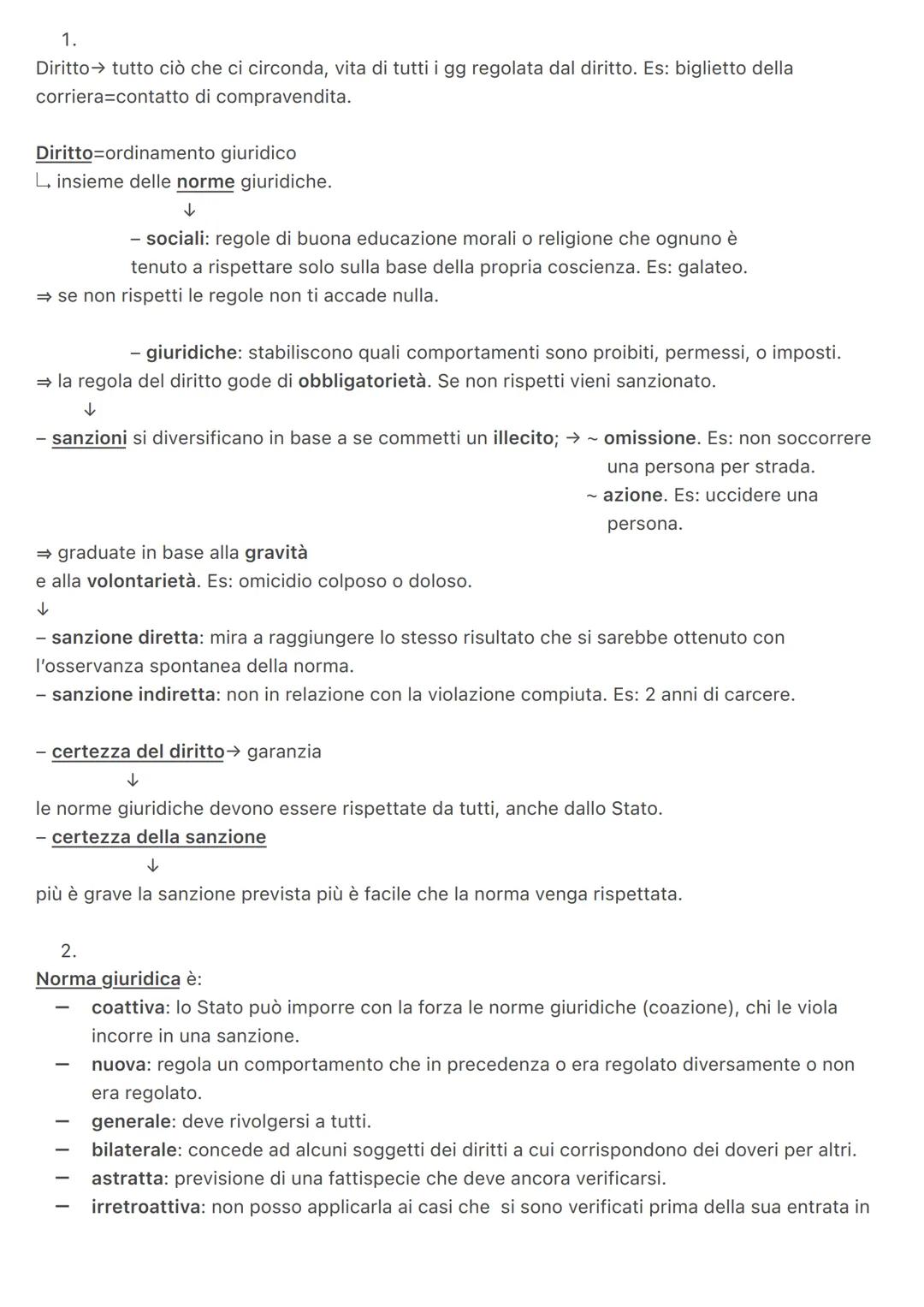 1.
Diritto tutto ciò che ci circonda, vita di tutti i gg regolata dal diritto. Es: biglietto della
corriera contatto di compravendita.

Diri