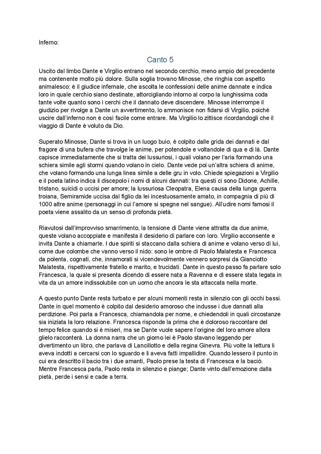 Inferno: canto 5