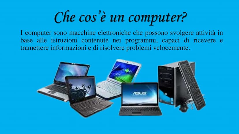 
<p>La struttura di un computer è composta da hardware e software. L'hardware si riferisce alle componenti fisiche del computer, come la tas