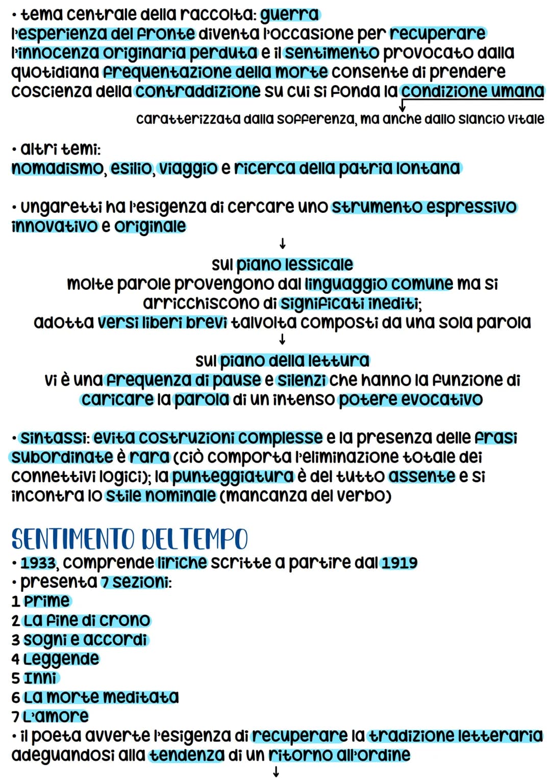Giuseppe Ungaretti
• 1888, Alessandria d'Egitto
●
• inizia ad occuparsi di letteratura
leggendo i maggiori scrittori moderni e
contemporanei
