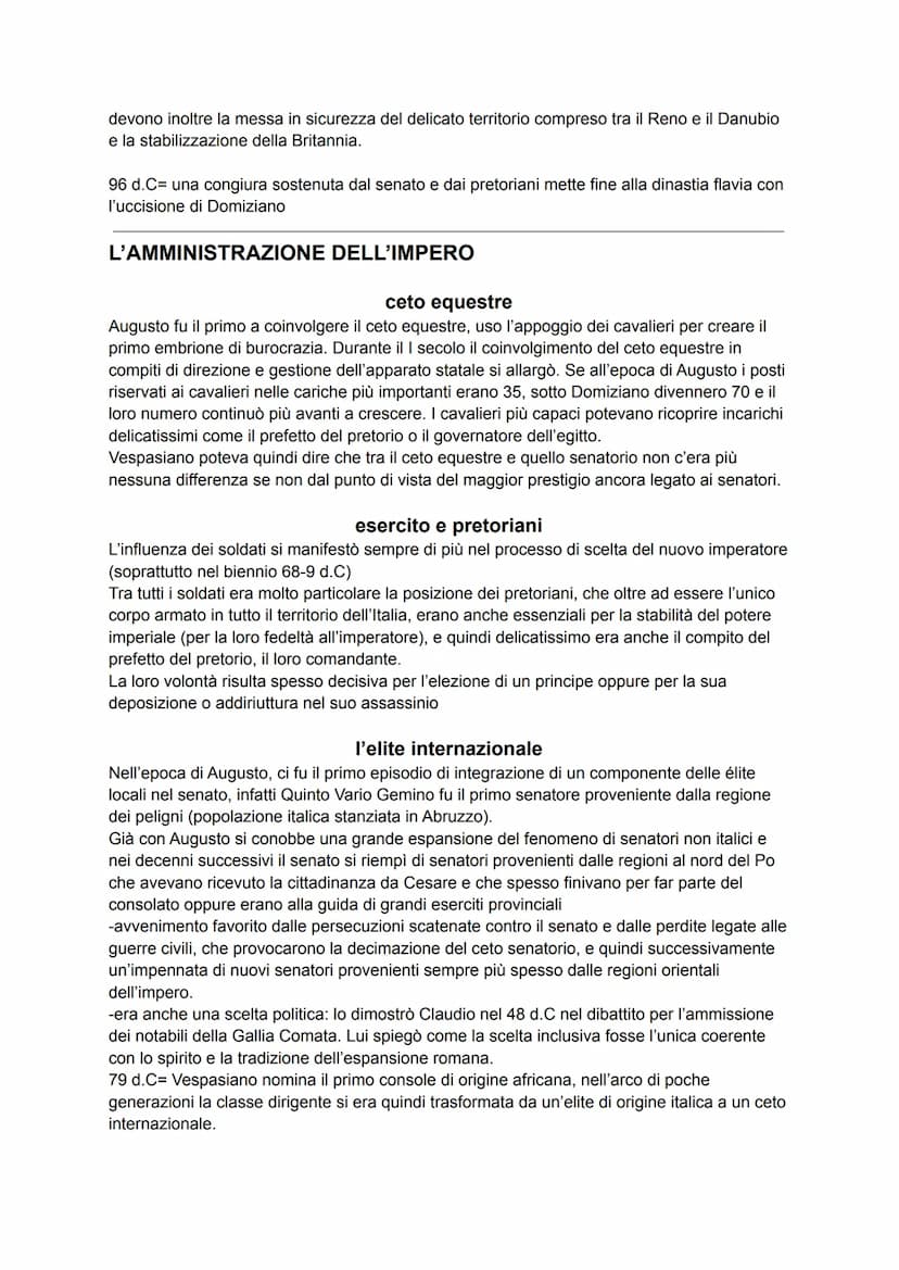 DINASTIA GIULIO-CLAUDIA
14 d.C= Augusto muore, poiché voleva coprire il fatto che fosse ormai diventato un
imperatore, non aveva mai indicat
