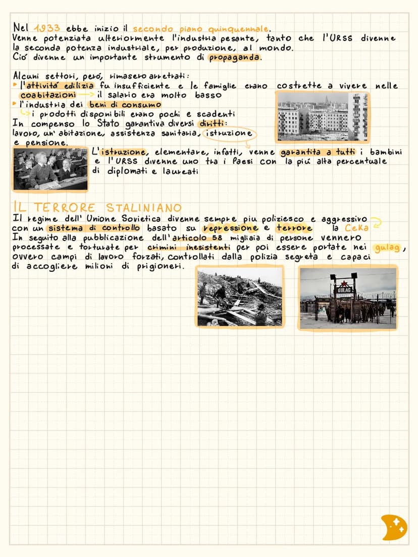 to Stalinismo
L'ASCESA al POTERE di STALIN
Dopo la Prima Guerra mondiale e la terribile guerra civile la Russia rimase un Paese arretrato
e 