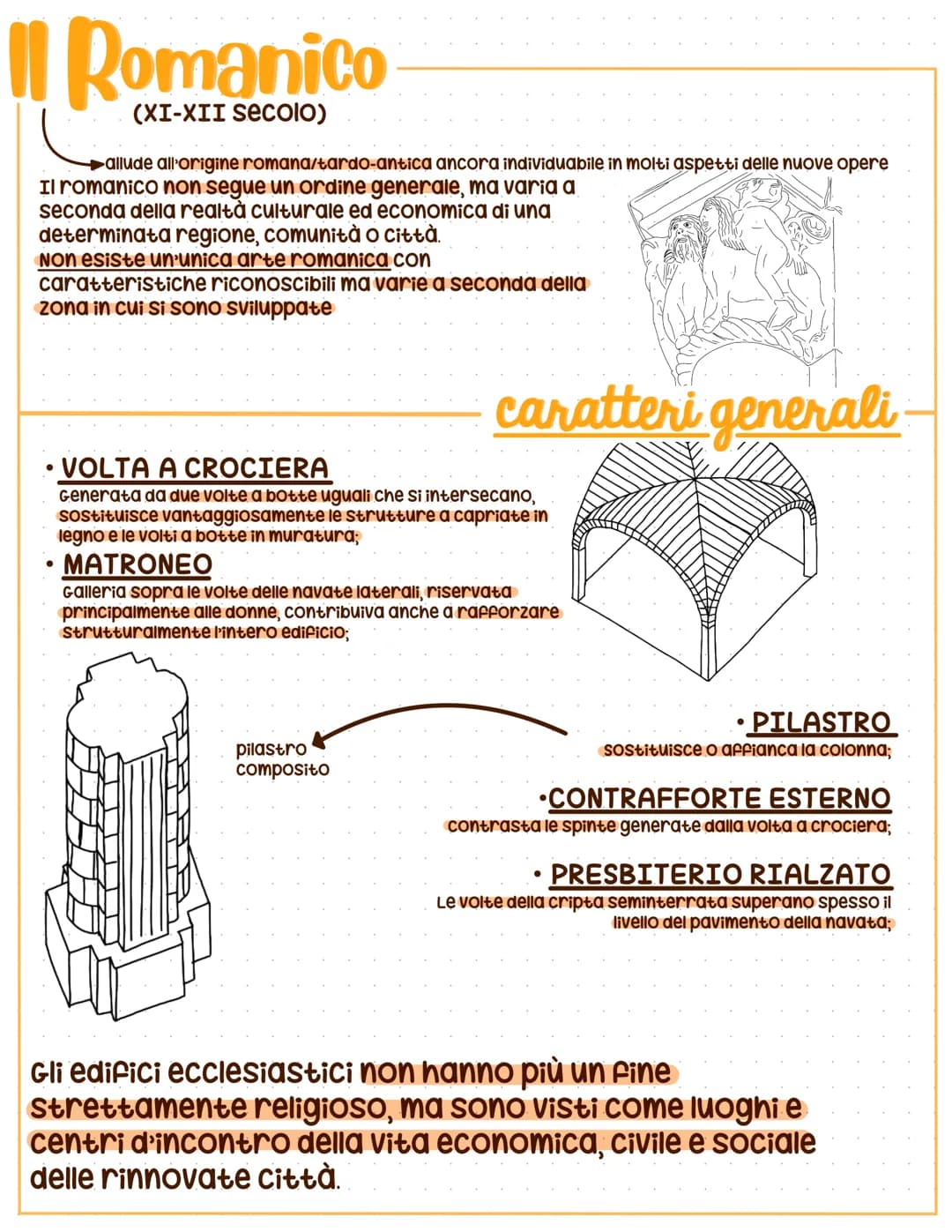 
<p>Il Romanico (XI-XII secolo) allude all'origine romana/tardo-antica ancora individuabile in molti aspetti delle nuove opere. Il romanico 