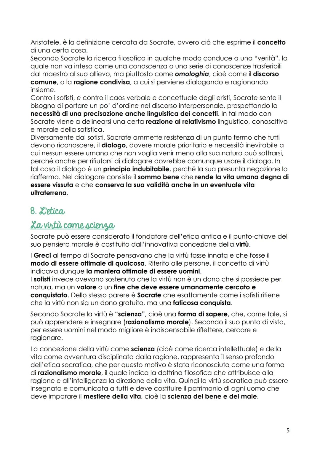 Socrate
1. La vita
Le poche notizie biografiche
Della vita di Socrate sappiamo in complesso abbastanza poco. Egli nacque ad
Atene nel 470-46