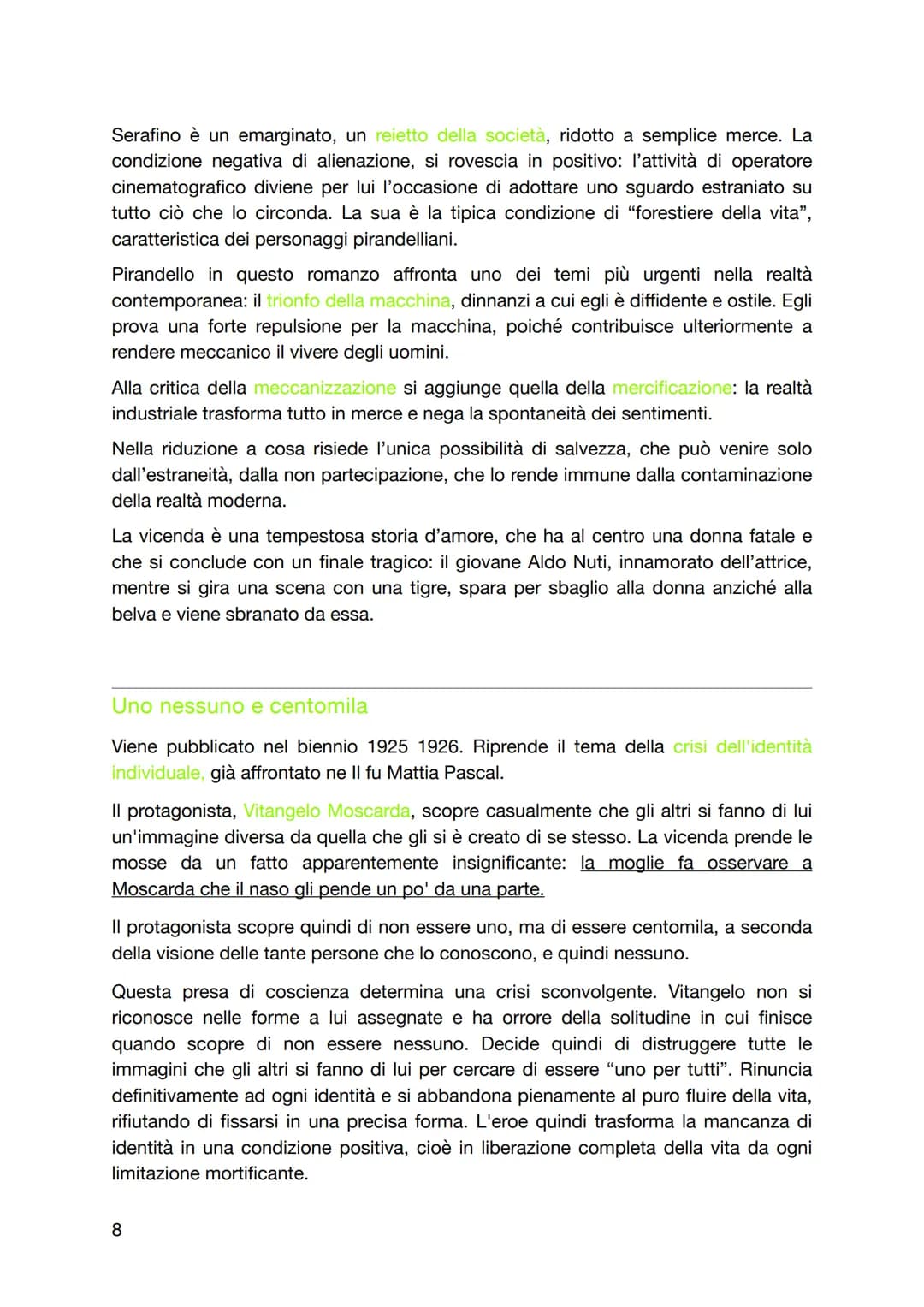Luigi Pirandello
Introduzione
Pirandello è fra gli interpreti più acuti di un processo caratterizzante il periodo a
cavallo tra otto e novec